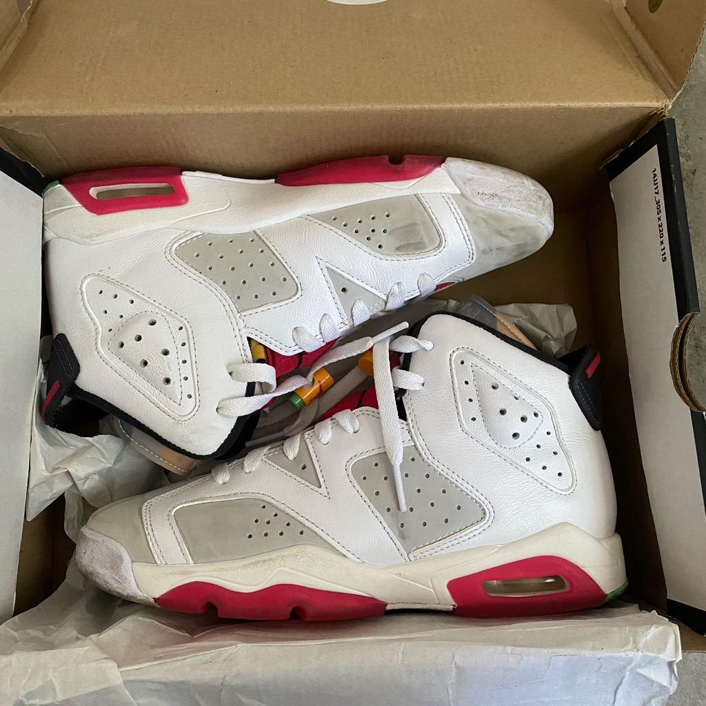 Nike Air Jordan Retro 6 Hare Sneakers Gs 5.5y Or Women's 7